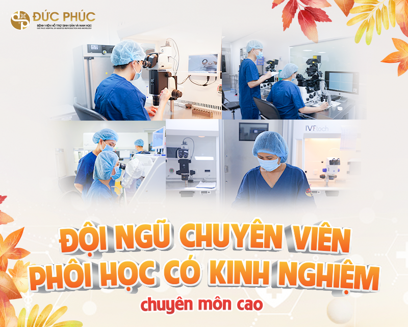 Đội ngũ chuyên viên phôi học tại Bệnh viện Đức Phúc