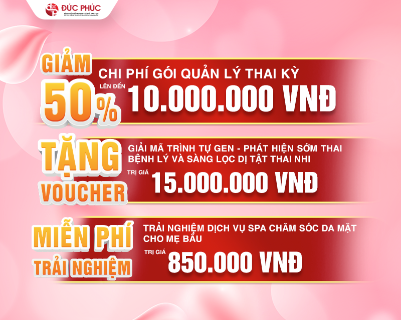 Bệnh viện Đức Phúc tặng quà đến 26 triệu đồng cho khách hàng khi đăng ký Quản lý thai kỳ trọn gói Bệnh viện Đức Phúc tặng quà đến 26 triệu đồng cho khách hàng khi đăng ký Quản lý thai kỳ trọn gói