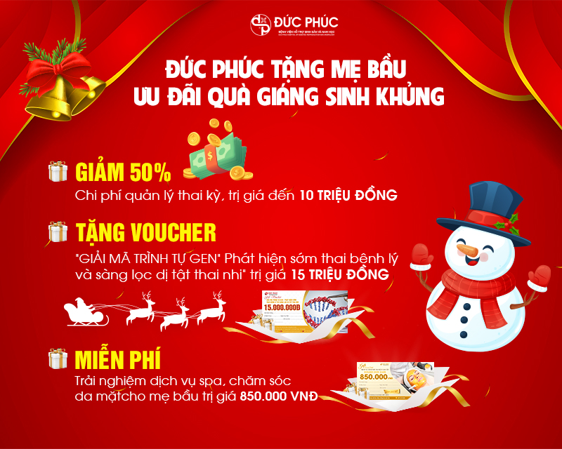 Chi tiết quà tặng ưu đãi quản lý thai kỳ tháng 12 tại Bệnh viện Đức Phúc