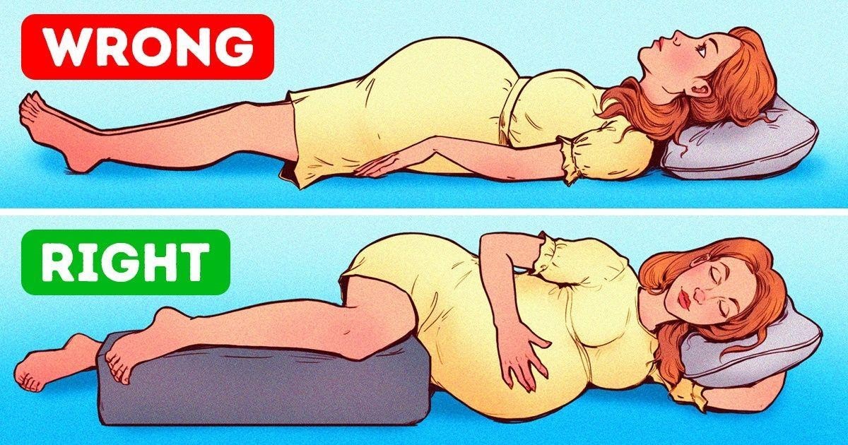 Tư thế nằm ngửa có thể gây áp lực lên động mạch chủ, làm giảm lượng máu đến tử cung